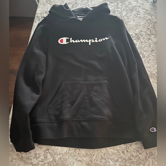 Women’s CHAMPION Black Pullover Hoodie Sweatshirt size Large - Picture 7 of 11